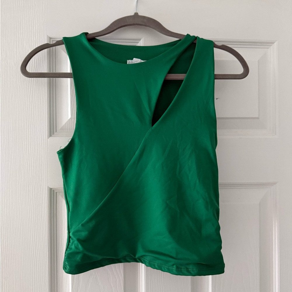 Emerald Sleeveless Wrap Tank Top